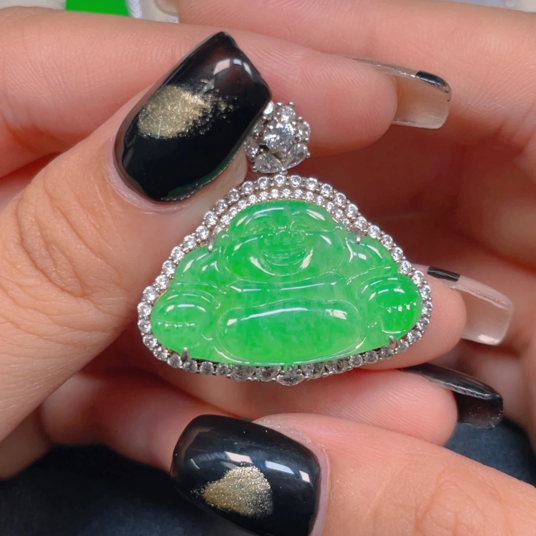 翡翠银S925镶嵌挂件uuuu