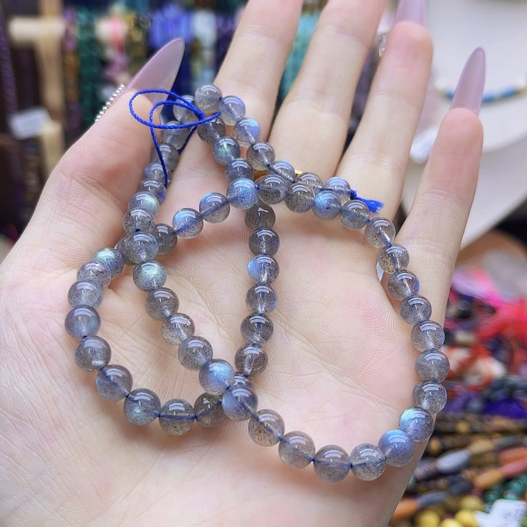 未镶嵌玛瑙/玉髓珠宝半成品/灰月光6mm