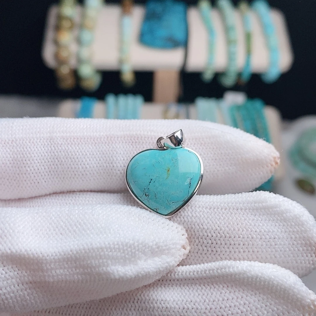 l****绿松石银S925镶嵌戒指