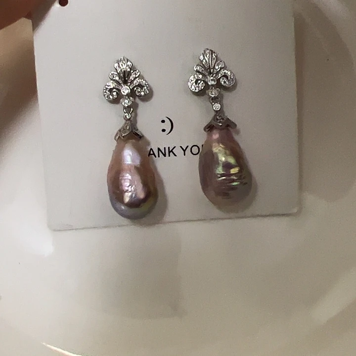 淡水珍珠耳饰银S925镶嵌