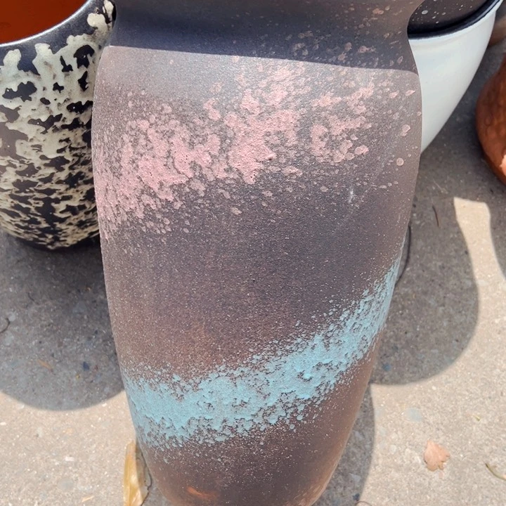 紫砂花盆高约41口约22彩色