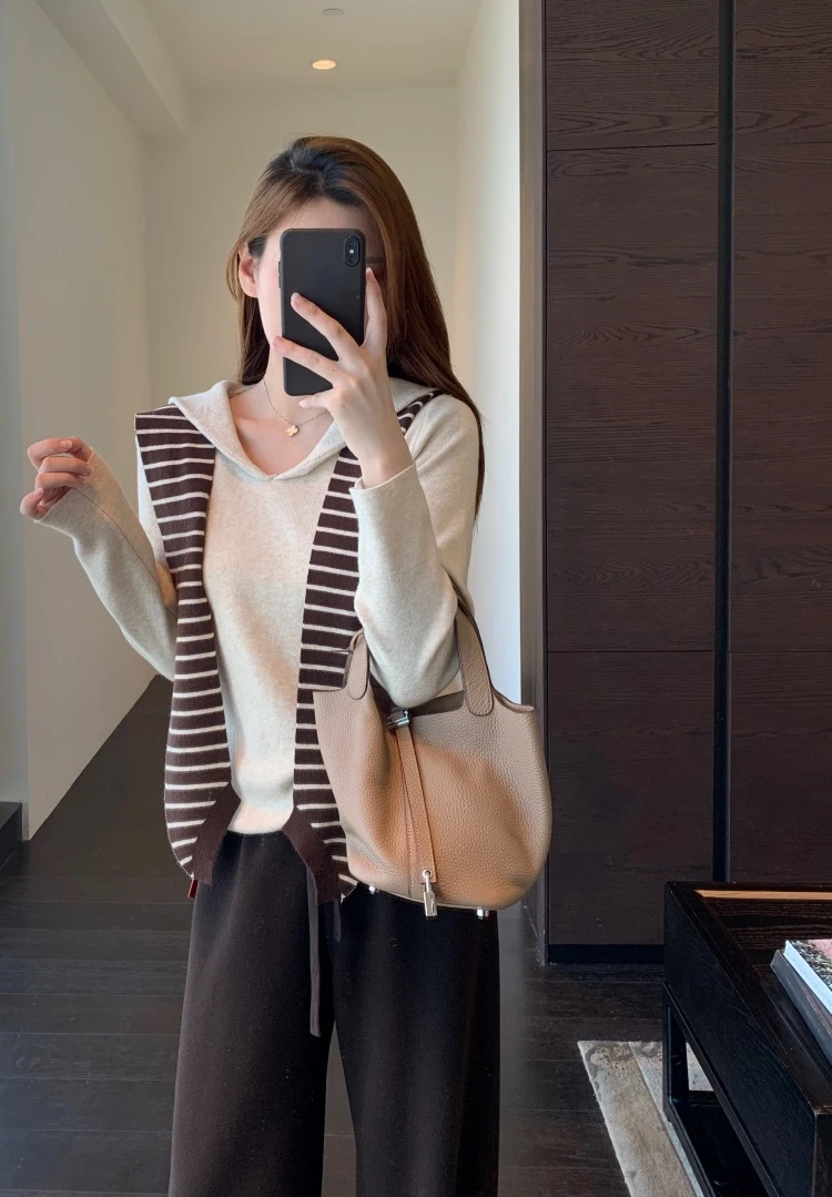 设计感小众 减龄洋气披肩两件套针织衫毛衣女上衣25秋冬新