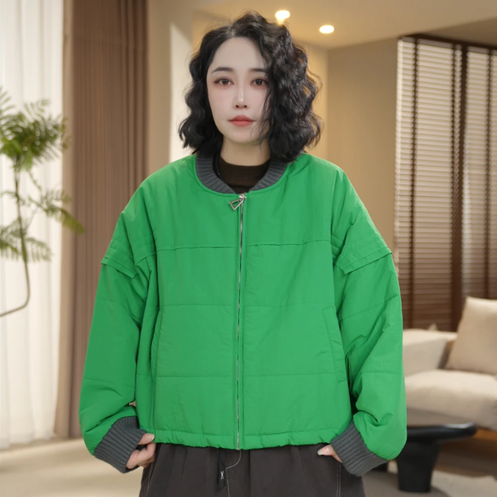 V76-A 冬季棉服女款防风外套连帽加厚时尚保暖宽松休闲百搭棉衣