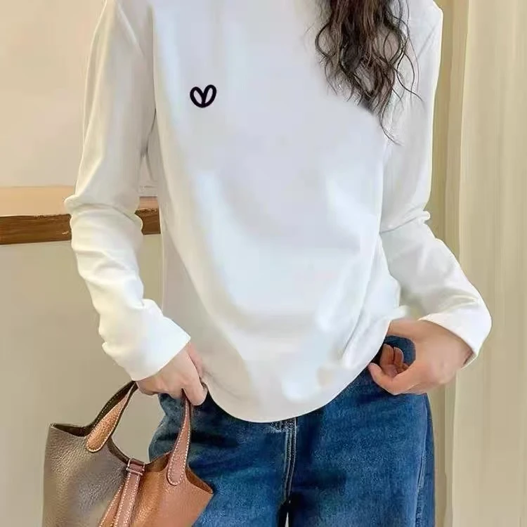 爱心圆领内搭磨毛加厚宽松打底衫 LL01