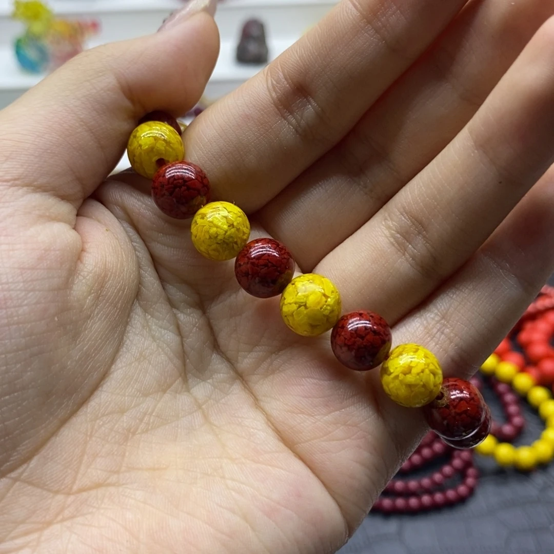 天然辰砂主播diy10mm
