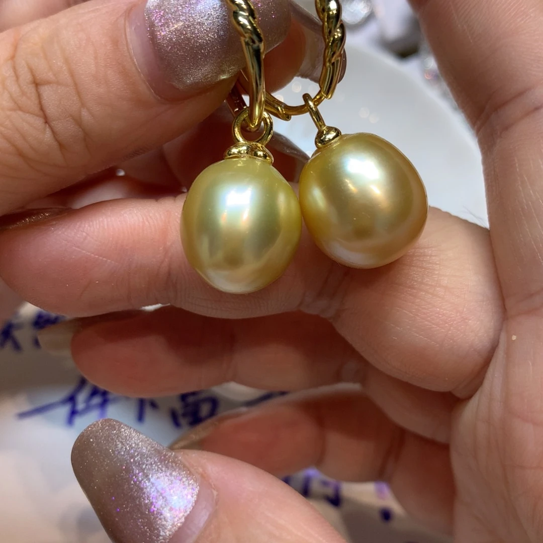 银S925镶嵌海水珍珠耳饰