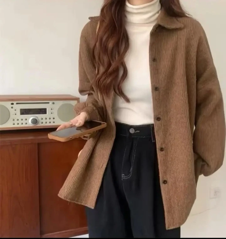 （运补6到10）韩系新款法式宽松衬衫女上衣复古休闲风秋季长袖慵懒