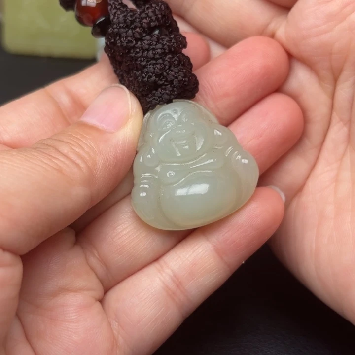 和田玉未镶嵌挂件老*