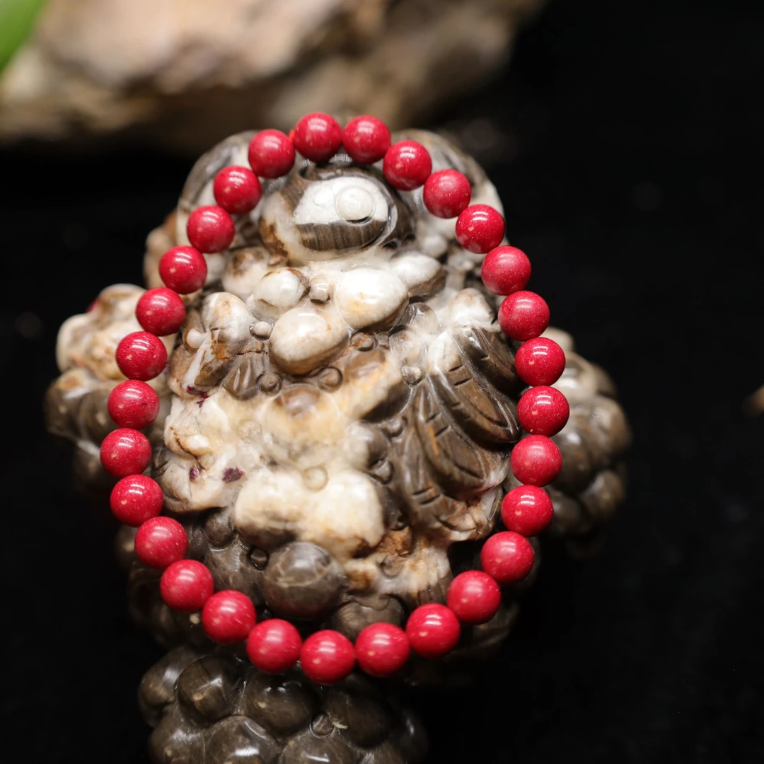 含辰砂工艺品高含量天然红晶砂男女同款朱砂手串