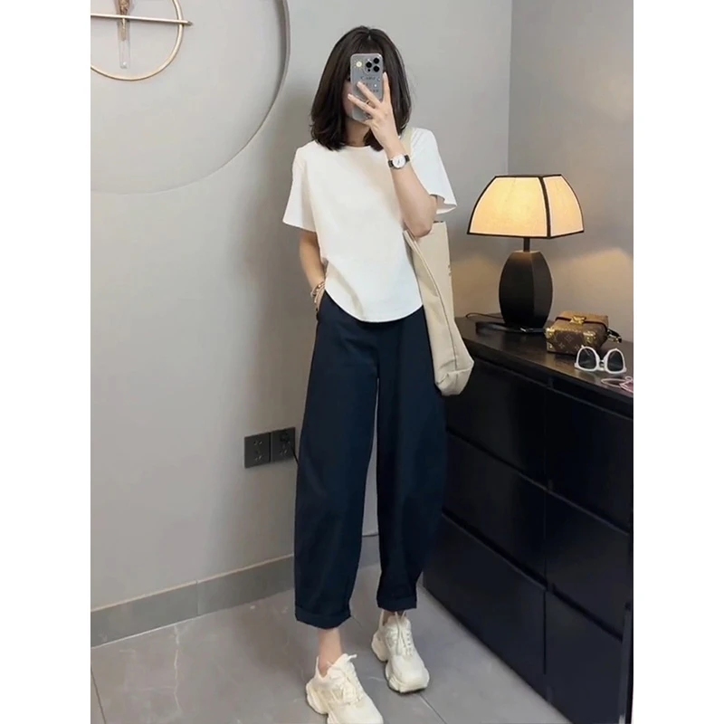 夏季套装女装2025新款小个子穿搭一整套盐系轻熟职业时尚两件套女