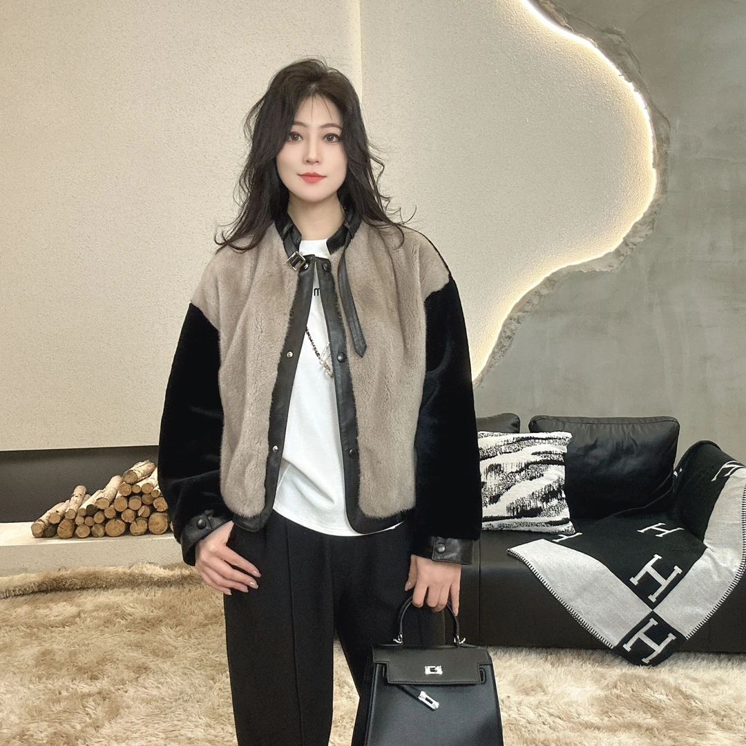 【喜芃皮草优选】“悠悠我心”新款高定皮毛一体外套配水貂时尚百搭