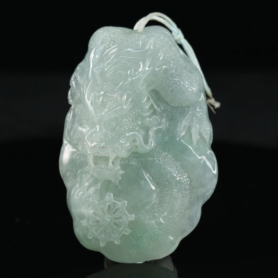 FC33天然缅甸翡翠A货龙牌吊坠/200181/保利厦门拍卖