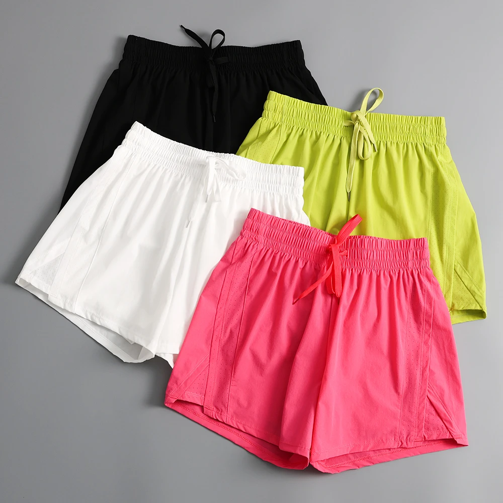 百搭超轻弹力宽松跑步短裤女运动速干透气弹力防走光瑜伽健身短裤