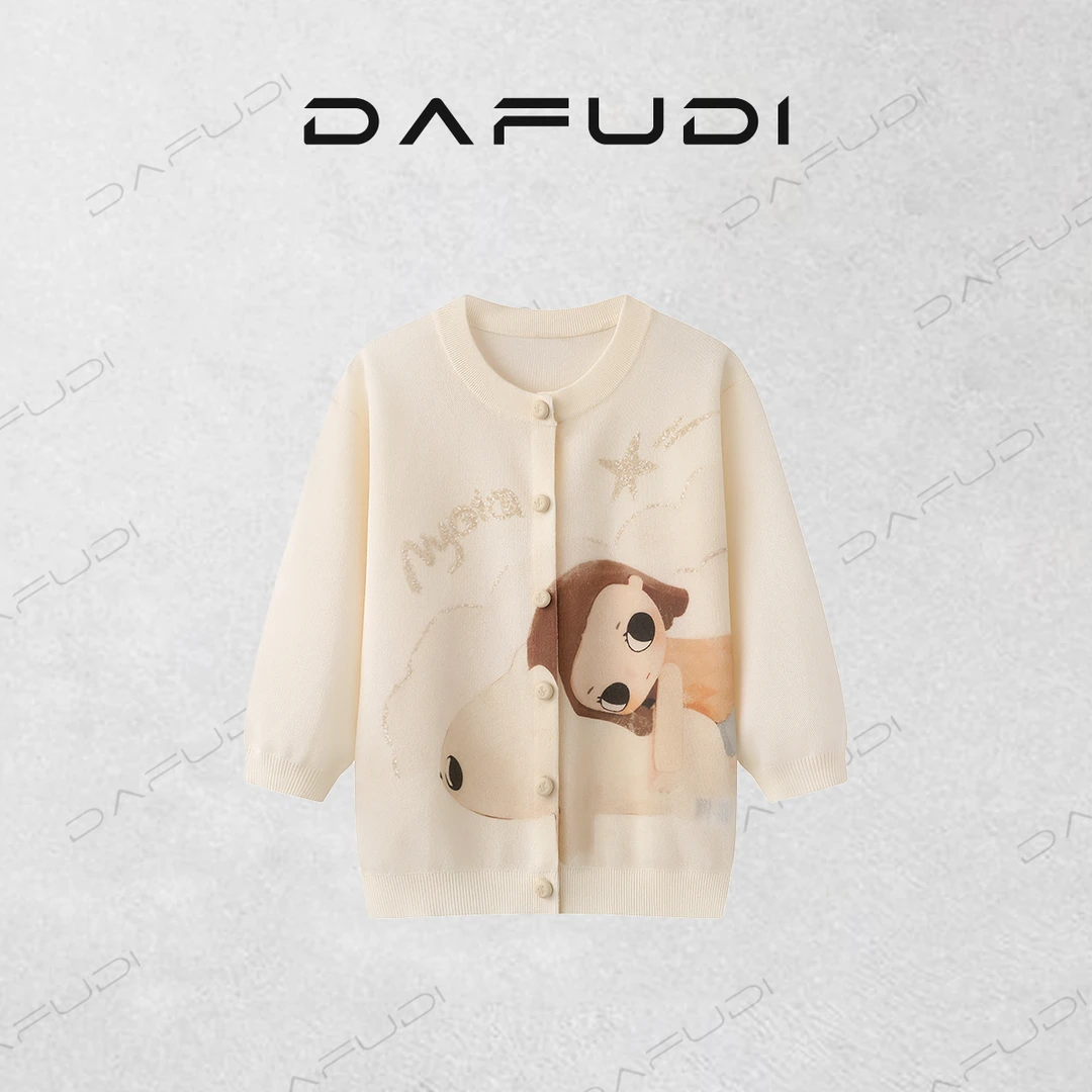 达芙笛【素素订单】泡泡玛特联名系列针织春季新款情绪T恤上衣A5500