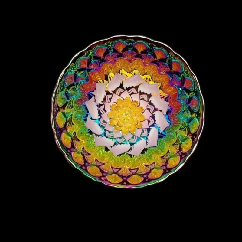 七彩花开粉色佳人金莲花陶瓷杯主人杯