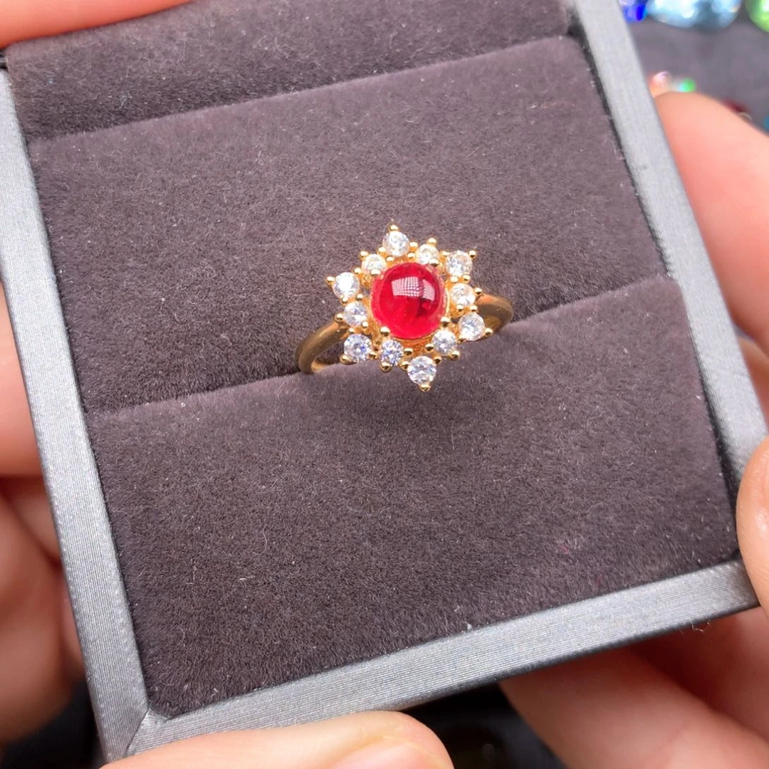 尖晶石戒指银S925镶嵌绝地武士尖晶石