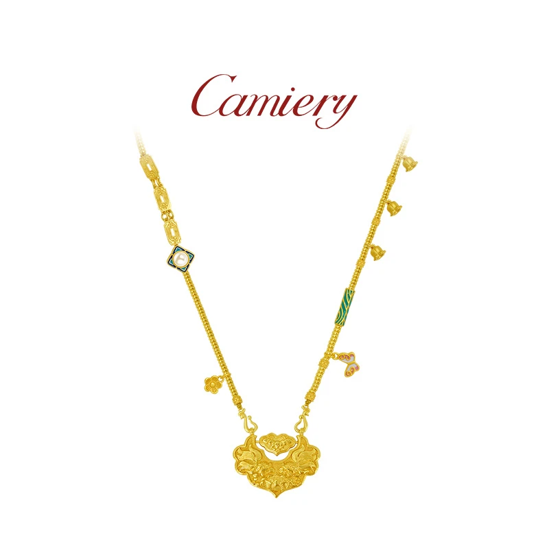 CAMIERY 锦鲤如意锁新中式古法百搭平安项链