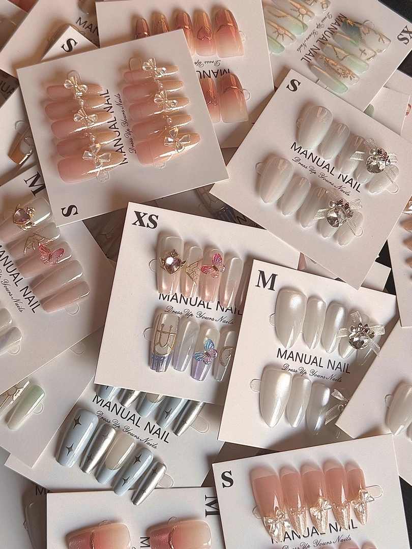 【过款链接]穿戴美甲半手工穿戴甲ins风冰透系