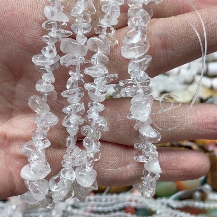 玛瑙/玉髓合金珠宝半成品一条白水晶毛衣链