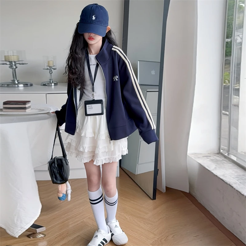 简约潮牌店铺儿童服装2025年款衣服女童装春秋装外套6-12岁高级感