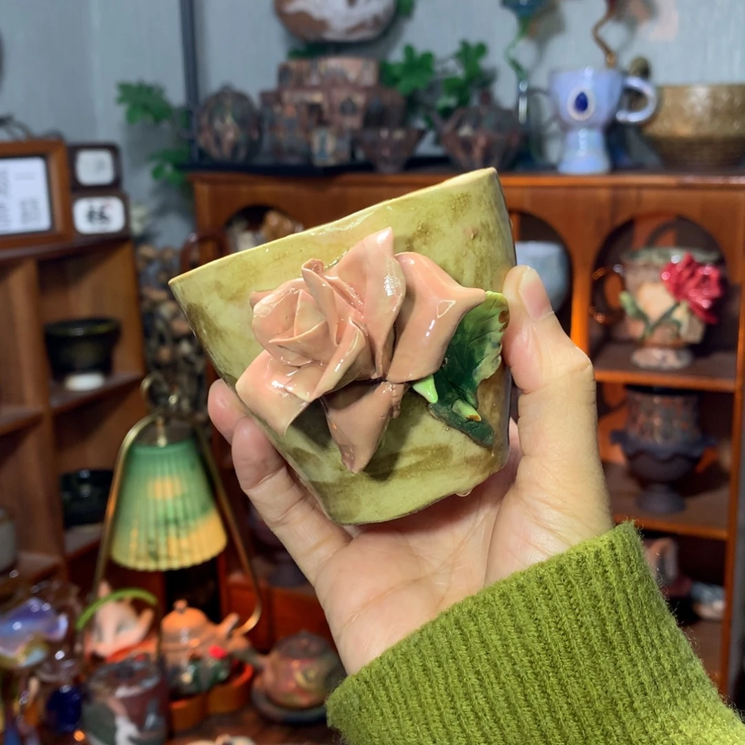 陶｜香槟粉玫瑰杯180ml