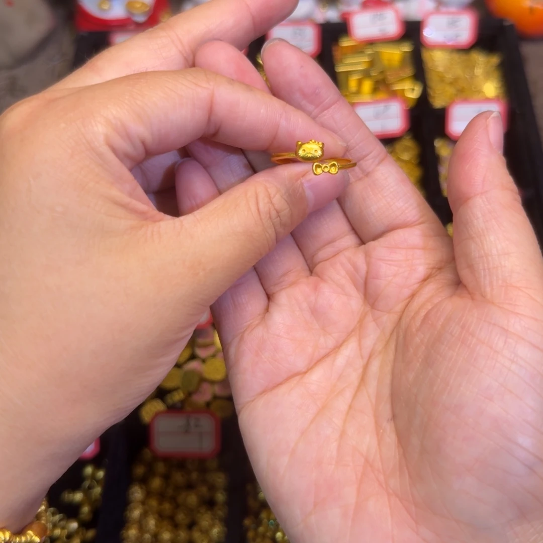 合金精工凯特猫戒指1个