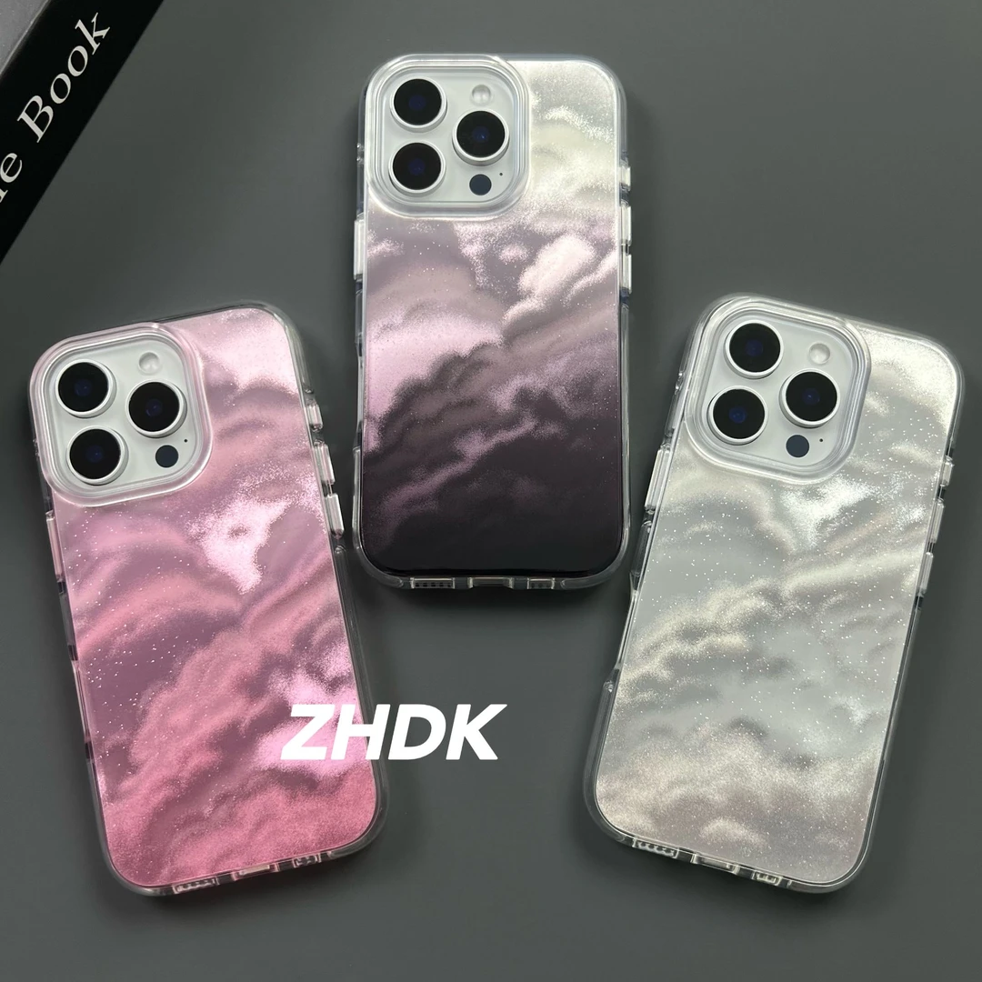 高级感云彩小众适用iPhone16promax手机壳苹果15气囊14防摔13ins