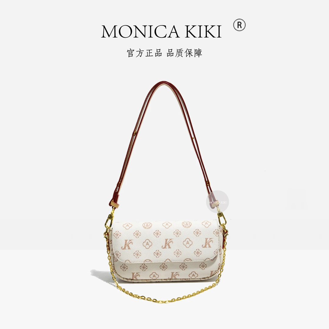 MONICA KIKI/莫妮卡奇奇2025新款经典复古小众百搭单肩斜挎包8161