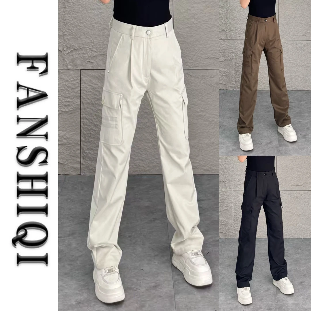 2025秋季新款男士工装设计直筒休闲裤显瘦百搭时尚高端休闲裤6815