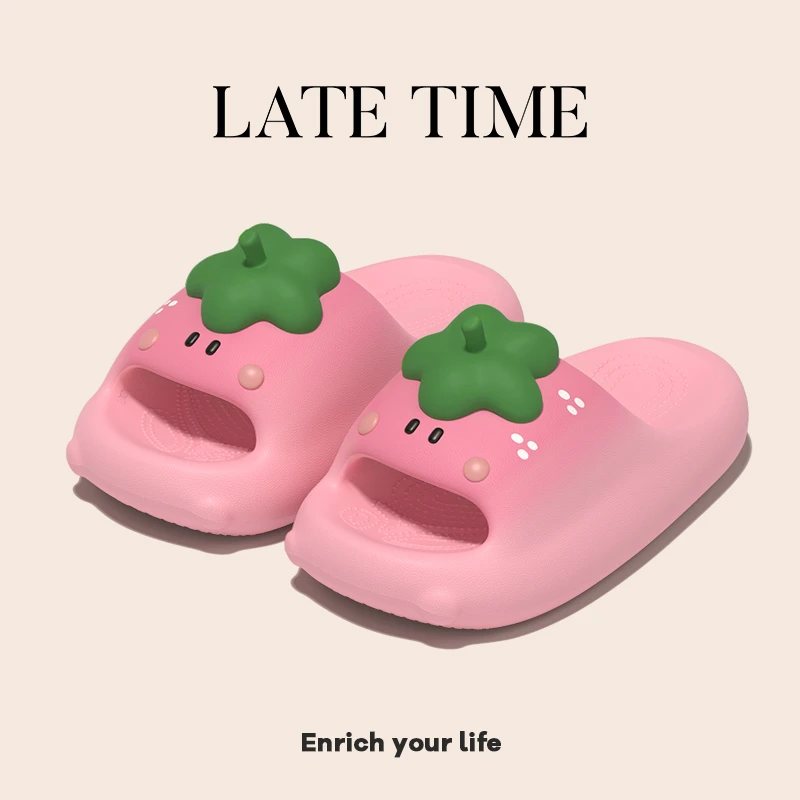 latetime草莓拖鞋女款夏季室内居家用防滑软底外穿踩屎感凉拖鞋女