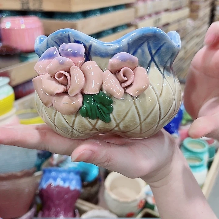 有孔，凑单福利满10元发货陶瓷多肉花盆！