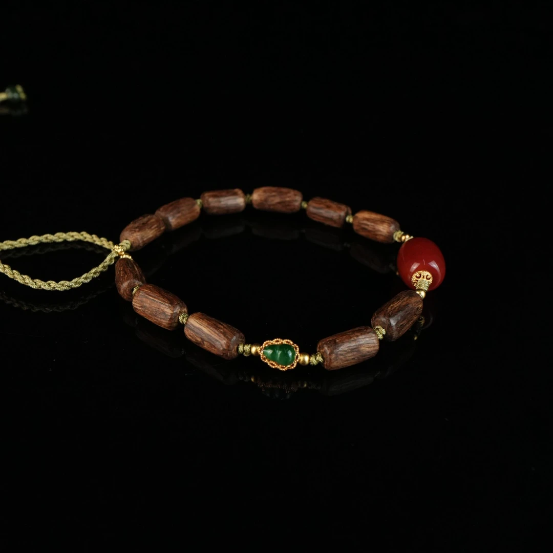 4286越南惠安 沉香土沉9分沉diy规整锁骨链0.65x1.25cm 6.3g