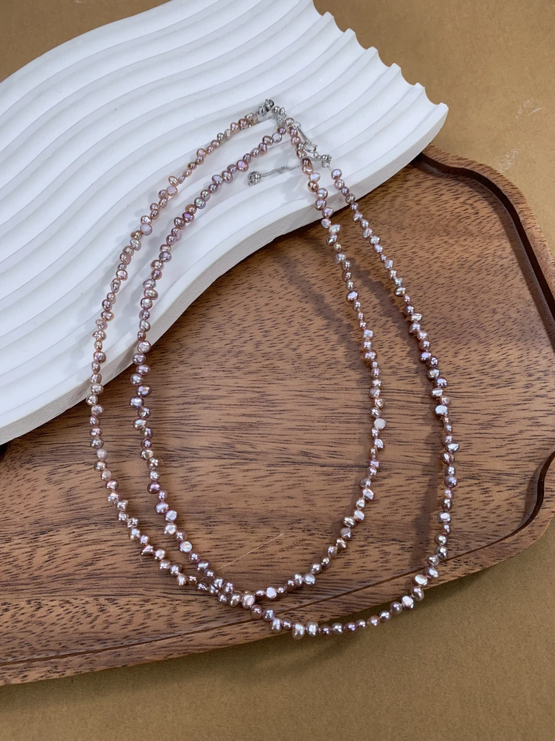 淡水紫色无核珍珠气质百搭简约彩色Keshi珍珠项链多样性发货其一