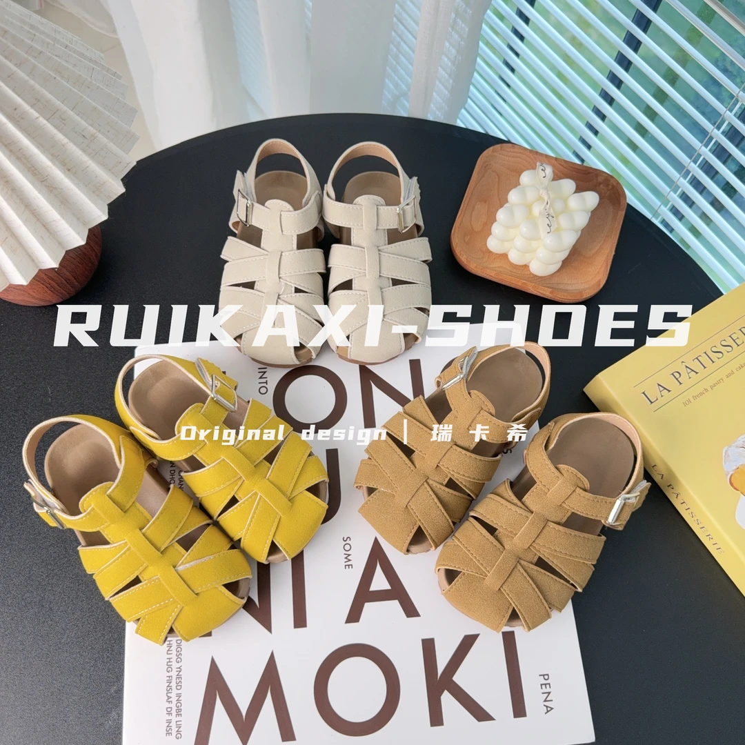 【瑞卡希】“时髦尖子生”女童凉鞋2025夏季新款儿童勃肯鞋男童罗马鞋