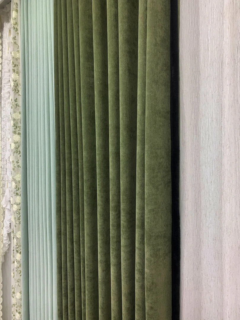 中古风复古绿全遮光窗帘雪尼尔布帘新中式客厅卧室睡美人高端轻奢