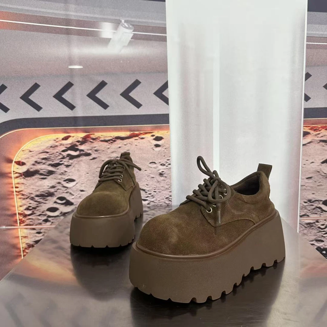 6119-6新款2025厚底乐福鞋学院风小皮鞋圆头百搭单鞋白色