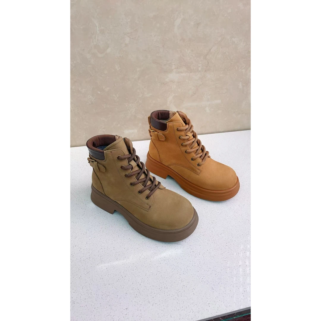 牛皮爆款潮流粗根二棉靴舒适洋气百搭款马丁靴359662