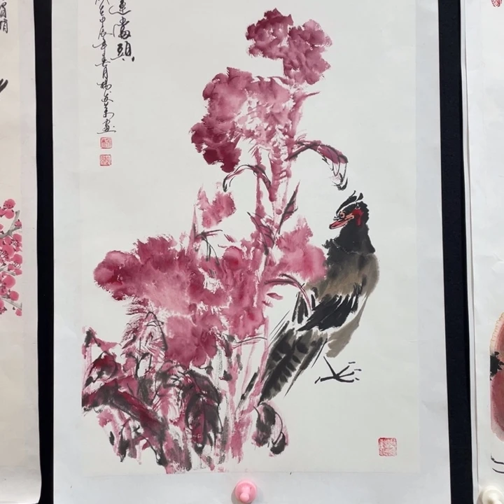 国画四尺三开作品一幅