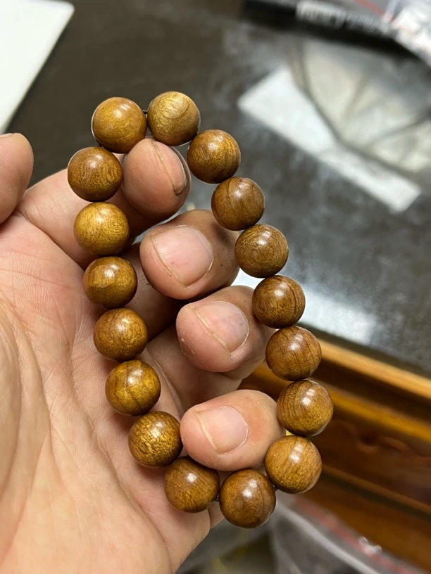 D312号金丝楠小叶桢楠枯木老料12mm圆珠手串