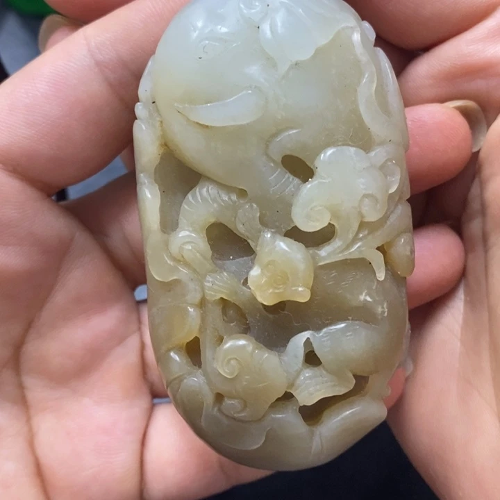 白玉菩提吊坠摆件