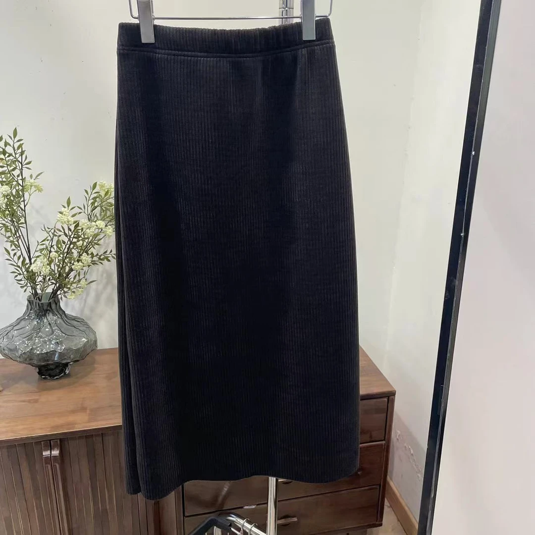 半身裙-LY68-1高级感轻奢松紧腰加绒包臀裙