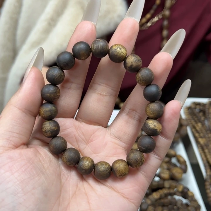 沉香手串孤**友1.0圆珠单圈多样性发1