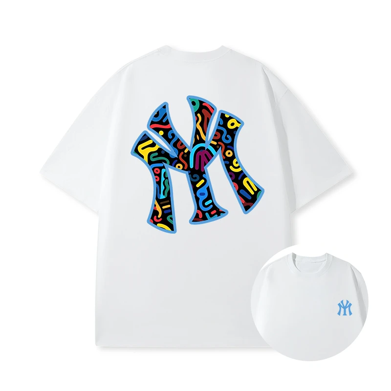 2025年高级感男装轻薄棉短袖T恤男生衣服ins休闲宽松半袖情侣款