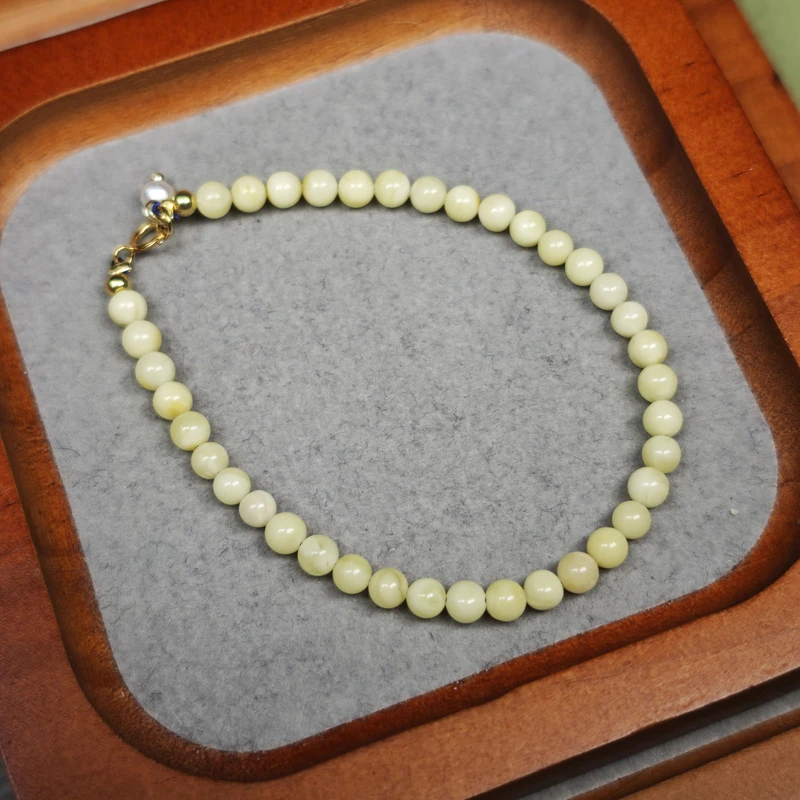 【素圈系列】物华天然雪花蜜蜡简约单圈手链