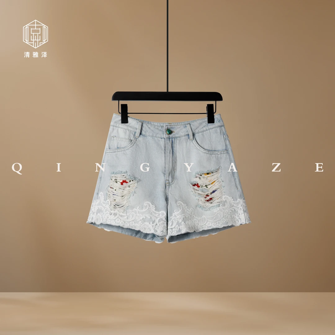 绝美蕾丝！镂空刺绣新中式牛仔裤！GZ5727