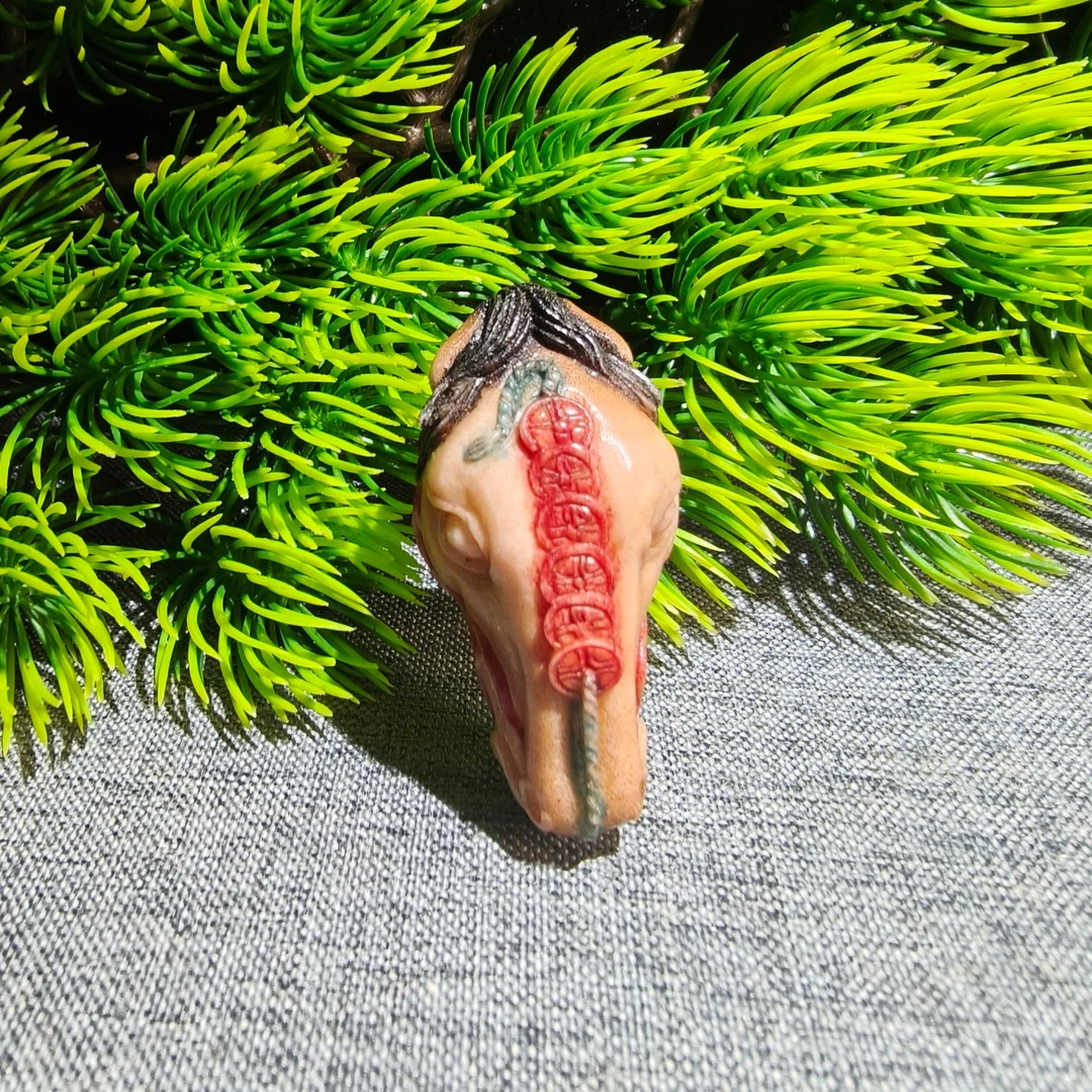 非金属木质吊坠 文玩鹿角根付雕刻马上有钱吊坠挂件男女款手把件