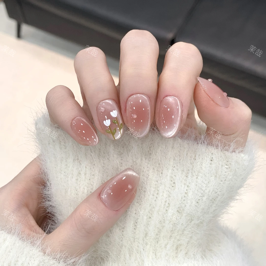 茉哉【郁金香】纯手工定制美甲拆卸穿戴甲A3684