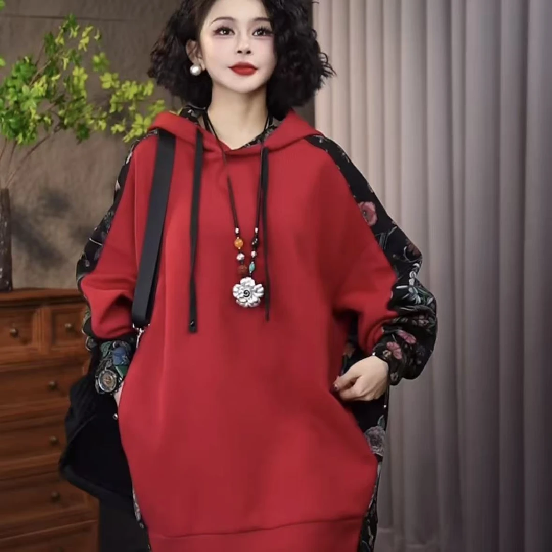 【`姹紫嫣红·乔一推荐】2025秋季秋新花色复古宽松圆领长袖80262