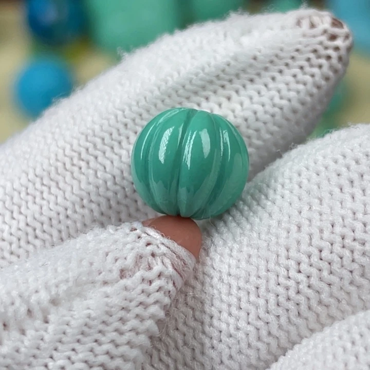 高瓷绿10mm瓜珠配饰