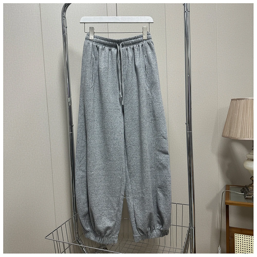 1K007春季新款宽松松紧腰女士直筒休闲卫裤